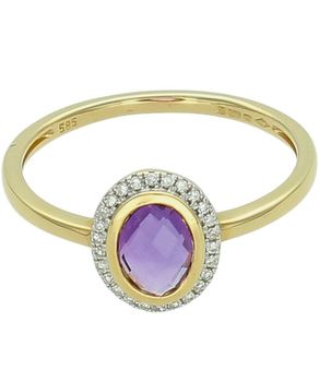 Pierścionek Złoty 585 z Diamentami i Ametystem – Elegancka Biżuteria z Certyfikatem.jpg